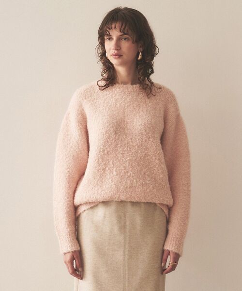 cloenc（クロエンス）の「◆【手洗い可】ブークレラメニットプルオーバー（ニット/セーター・レディース・ブラック/グレー/ピンク/アイボリー・02）」の4枚目の写真