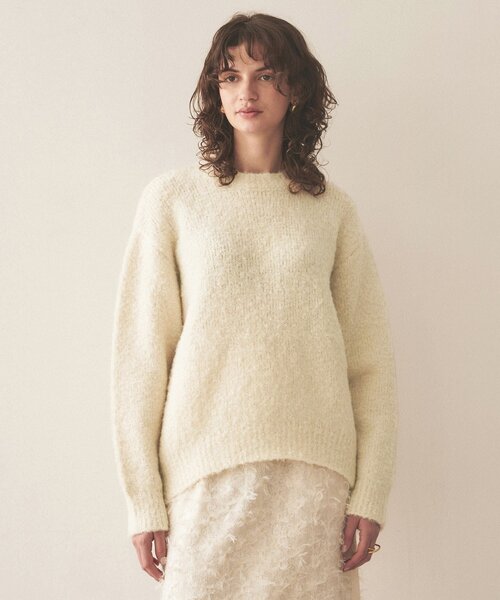 cloenc（クロエンス）の「◆【手洗い可】ブークレラメニットプルオーバー（ニット/セーター・レディース・ブラック/グレー/ピンク/アイボリー・02）」の2枚目の写真