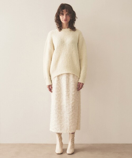 cloenc（クロエンス）の「◆【手洗い可】ブークレラメニットプルオーバー（ニット/セーター・レディース・ブラック/グレー/ピンク/アイボリー・02）」の5枚目の写真