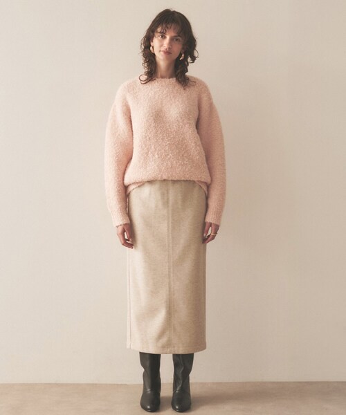 cloenc（クロエンス）の「◆【手洗い可】ブークレラメニットプルオーバー（ニット/セーター・レディース・ブラック/グレー/ピンク/アイボリー・02）」の9枚目の写真