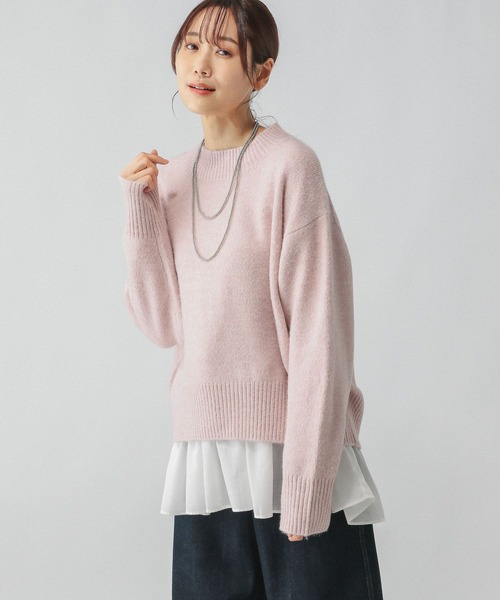 GLOBAL WORK(グローバルワーク)の「フワフワHugmeスタンド/115922(ニット/セーター・レディース・アイボリー/ライトイエロー/ライトピンク/ミント・REGULAR/SHORT)」の11枚目の写真
