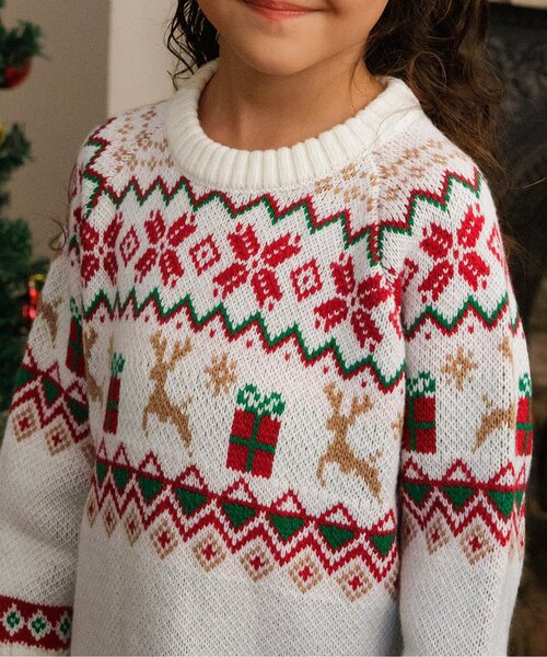 BREEZE（ブリーズ）の「【リンク】ノルディックニットワンピース（ワンピース・キッズ・アイボリー・90/100/120/140）」の3枚目の写真