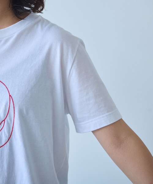 bulle de savon（ビュルデサボン）の「マヌルネコ刺繍Tシャツ（Tシャツ/カットソー・レディース・ホワイト/ブルー/グレー・FREE）」の19枚目の写真