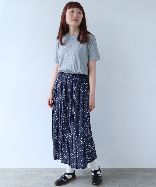 △マヌルネコ刺繍Tシャツ（Tシャツ/カットソー）｜bulle de