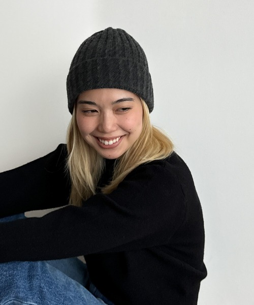 CANAL JEAN（キャナルジーン）の「El mar　リブニットCAP（ニットキャップ/ビーニー・レディース・チャコールグレー/ライトグレー/ブラウン/ベージュ/ネイビー・ONE SIZE）」の2枚目の写真