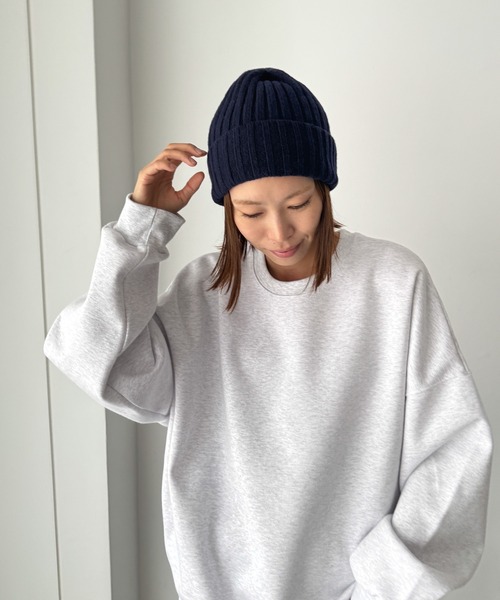 CANAL JEAN（キャナルジーン）の「El mar　リブニットCAP（ニットキャップ/ビーニー・レディース・チャコールグレー/ライトグレー/ブラウン/ベージュ/ネイビー・ONE SIZE）」の7枚目の写真