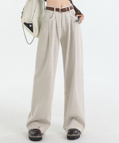 DAY CLOSET（デイ クローゼット）の「レディース ユルシルエットハイウエストワイドデニムパンツ（デニムパンツ・レディース・ブルー/ダークインディゴブルー/ネイビー/サンドベージュ/オフホワイト/ライトブルー・S/L/XL/M/XS）」の2枚目の写真