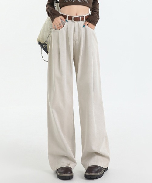 DAY CLOSET（デイ クローゼット）の「レディース ユルシルエットハイウエストワイドデニムパンツ（デニムパンツ・レディース・ブルー/ダークインディゴブルー/ネイビー/サンドベージュ/オフホワイト/ライトブルー・S/L/XL/M/XS）」の7枚目の写真