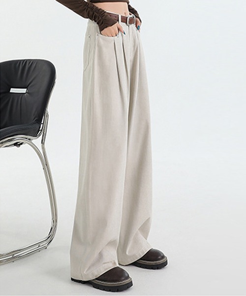 DAY CLOSET（デイ クローゼット）の「レディース ユルシルエットハイウエストワイドデニムパンツ（デニムパンツ・レディース・ブルー/ダークインディゴブルー/ネイビー/サンドベージュ/オフホワイト/ライトブルー・S/L/XL/M/XS）」の9枚目の写真