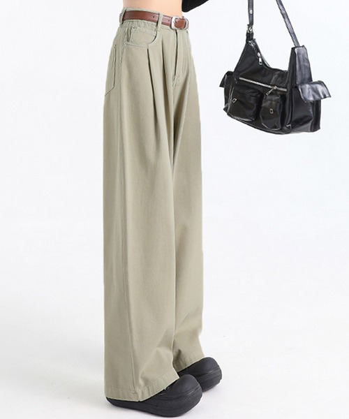 DAY CLOSET（デイ クローゼット）の「レディース ユルシルエットハイウエストワイドデニムパンツ（デニムパンツ・レディース・ブルー/ダークインディゴブルー/ネイビー/サンドベージュ/オフホワイト/ライトブルー・S/L/XL/M/XS）」の14枚目の写真