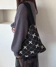 【apres jour×ARIAZ】リボン柄ニットトートバッグ