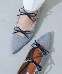 EVOL（イーボル）の「【軽量・柔らかい】ダブルリボンポインテッドパンプス IY5631（パンプス）」