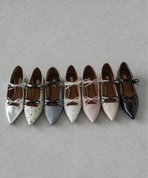 EVOL（イーボル）の「【軽量・柔らかい】ダブルリボンポインテッドパンプス IY5631（パンプス）」