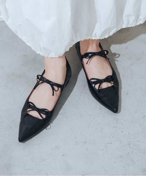 EVOL（イーボル）の「【軽量・柔らかい】ダブルリボンポインテッドパンプス IY5631（パンプス・レディース・ブラック/レオパード/アイボリー/シルバー/ピンク/ブラック系その他/ブラック×ブラック/グレー系その他/ピンク系その他/ベージュ/グレー系その他2/グレー/ライトピンク/ホワイト・25.0cm/24.5cm/24.0cm/23.5cm/23.0cm/22.5cm/22.0cm）」の19枚目の写真