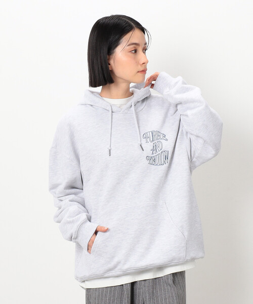 セール】裏毛ロゴ刺繍パーカ（パーカー）｜Purple&Yellow（パープル