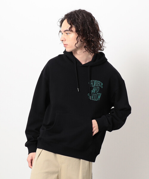 Purple&Yellow(パープルアンドイエロー)の「裏毛ロゴ刺繍パーカ(パーカー・メンズ・ブラック/ライトグレー・SMALL/MEDIUM/LARGE)」の14枚目の写真