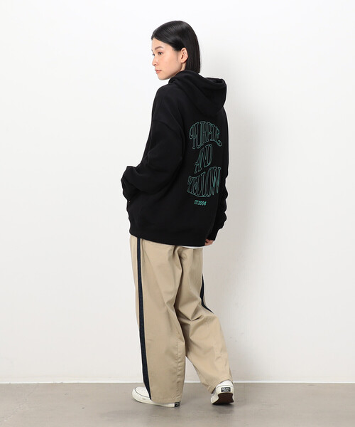 セール】裏毛ロゴ刺繍パーカ（パーカー）｜Purple&Yellow（パープル