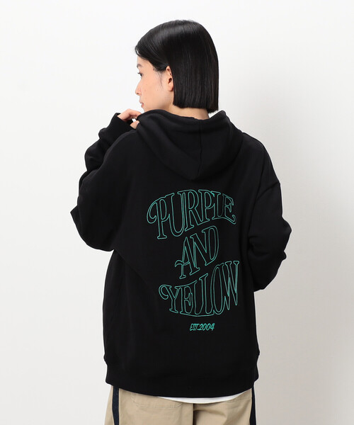 セール】裏毛ロゴ刺繍パーカ（パーカー）｜Purple&Yellow（パープル