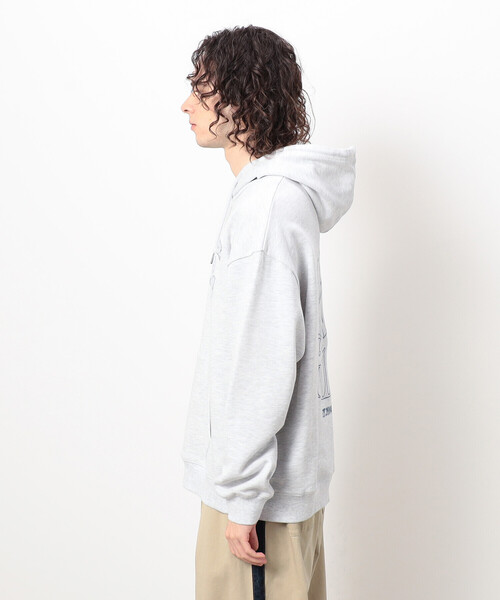 裏毛ロゴ刺繍パーカ（パーカー）｜Purple&Yellow（パープル