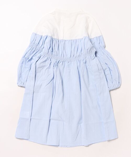 エヌエイチティー 配色ギャザーワンピース（ワンピース）｜NHT（エヌエイチティー）