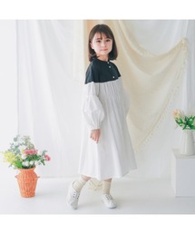 エヌエイチティー 配色ギャザーワンピース
