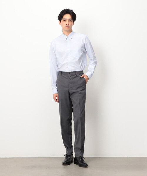 COMME CA ISM(コムサイズム)の「ポリエステル トリコット ストライプ ドレスシャツ(ビジネスシャツ・メンズ・ネイビー/グレー・MEDIUM/SMALL/X-LARGE/LARGE)」の7枚目の写真