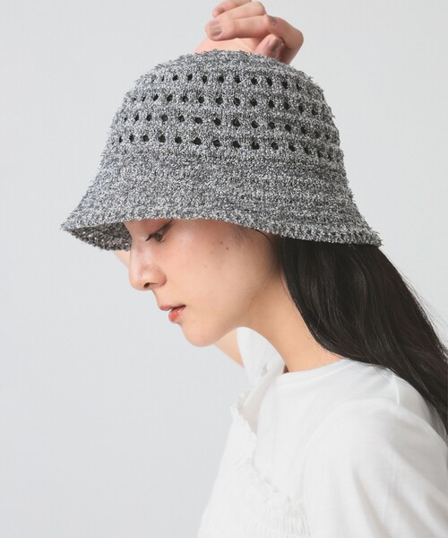 Ray BEAMS(レイビームス)の「透かし編み ハット(ハット・レディース・グレー/ミント・ONE SIZE)」の3枚目の写真