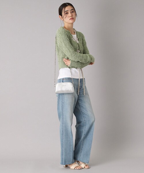 DRESSTERIOR（ドレステリア）の「チェーンストラップマルチポケットポーチ（ショルダーバッグ・レディース・ライトイエロー系/ブラック/シルバー・00）」の4枚目の写真