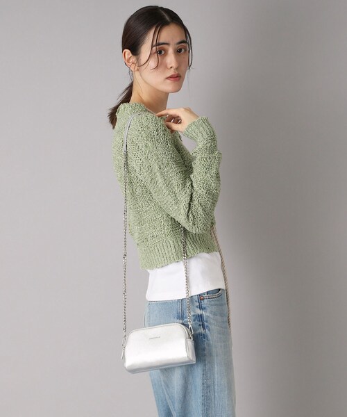 DRESSTERIOR（ドレステリア）の「チェーンストラップマルチポケットポーチ（ショルダーバッグ・レディース・ライトイエロー系/ブラック/シルバー・00）」の6枚目の写真