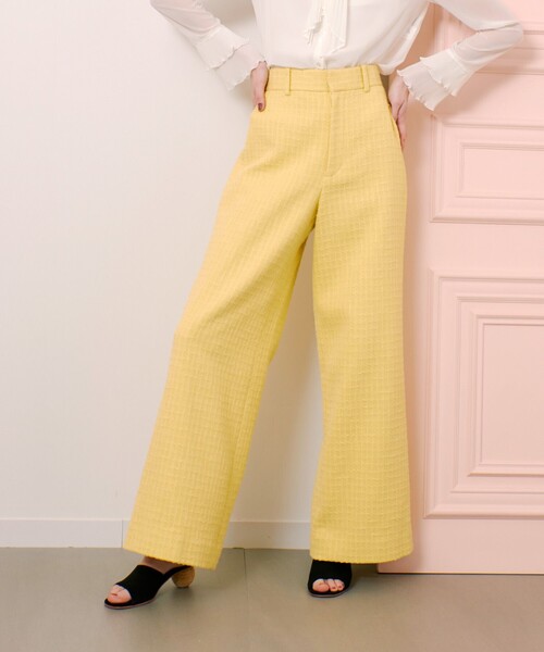 allureville(アルアバイル)の「【LOULOU WILLOUGHBY】スラブツイードワイドパンツ(その他パンツ・レディース・イエロー/オフホワイト・1/2)」の10枚目の写真