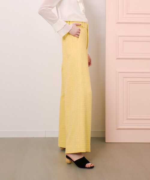 allureville(アルアバイル)の「【LOULOU WILLOUGHBY】スラブツイードワイドパンツ(その他パンツ・レディース・イエロー/オフホワイト・1/2)」の11枚目の写真