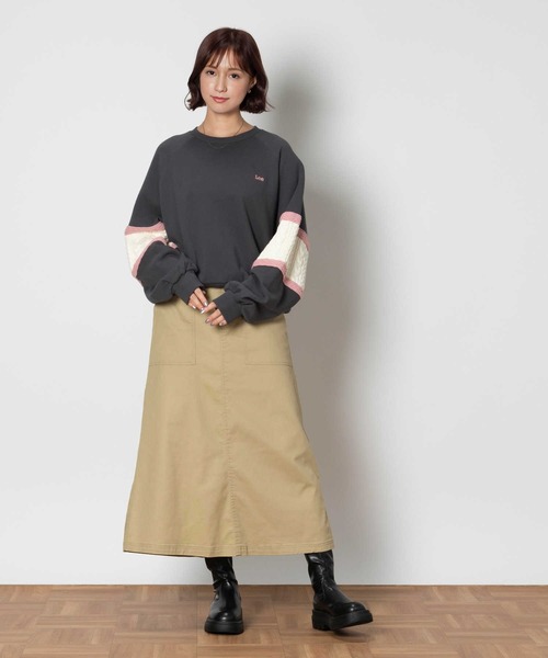 Lee（リー）の「【Lee】ニット切替スウェット（スウェット・レディース・ダークグレー・M/L/XL/S）」の6枚目の写真