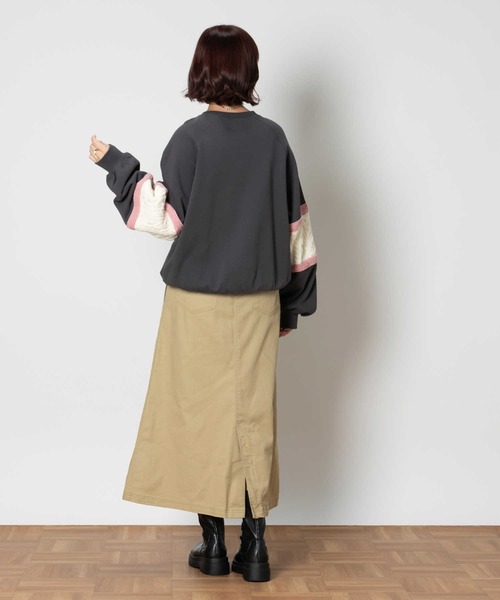 Lee（リー）の「【Lee】ニット切替スウェット（スウェット・レディース・ダークグレー・M/L/XL/S）」の8枚目の写真