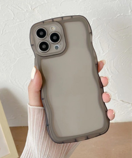Mayree(メイリー)の「【float】ウェーブデザイン クリア iPhoneケース【iPhoneシリーズ/各種機種対応】 (ストラップホールあり)(スマホケース/カバー・レディース・クリア/ブラック/イエロー/ピンク/パープル/ブルー・O/P/V/iPhone 15/iPhone 15 Pro/iPhone 16/iPhone 16 Pro/T)」の2枚目の写真