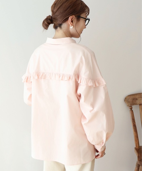 AMERICAN HOLIC(アメリカンホリック)の「イージーケアフリルシャツ(シャツ/ブラウス・レディース・イエロー/ストライプ/ブラック×ホワイト/ピンク・M/L)」の22枚目の写真