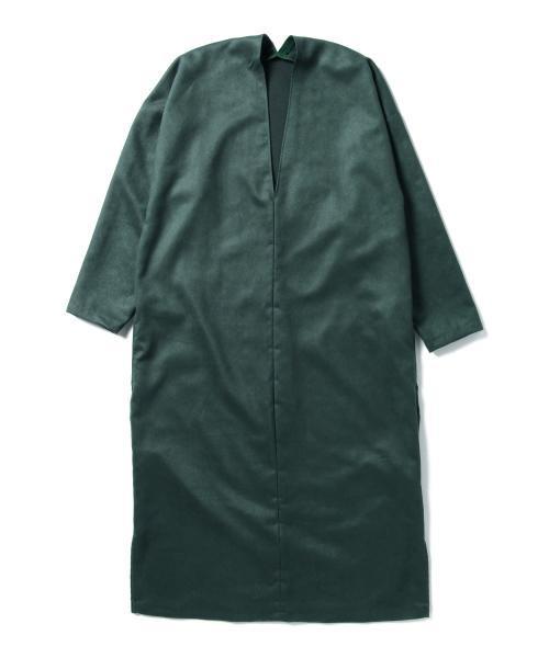 BEAMS LIGHTS Women's（ビームスライツ ウィメンズ）の「BEAMS LIGHTS / フェイクスエード Vネックワンピース（ワンピース・レディース・ベージュ/ブラウン/ダークグリーン・ONE SIZE）」の4枚目の写真