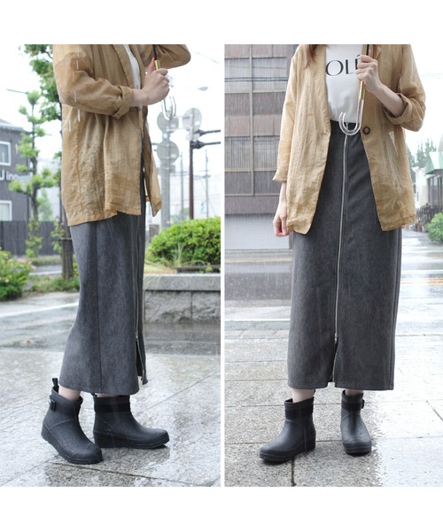 moz(モズ)の「【MOZ モズ】レインシューズ 厚底 ウエッジソール ベルト付き レインブーツ(レインシューズ・レディース・ネイビー/ブラック・LL/L/S/M)」の20枚目の写真