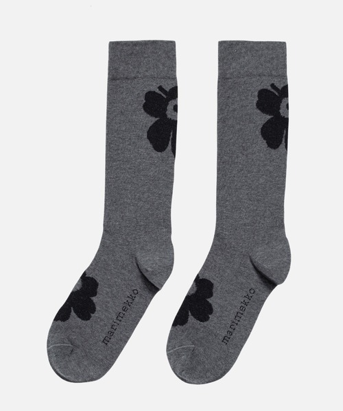 marimekko(マリメッコ)の「【kioski】Detsku Unikko / socks(ソックス/靴下・レディース・ブラック/ライトブルー・34/40/37)」の2枚目の写真