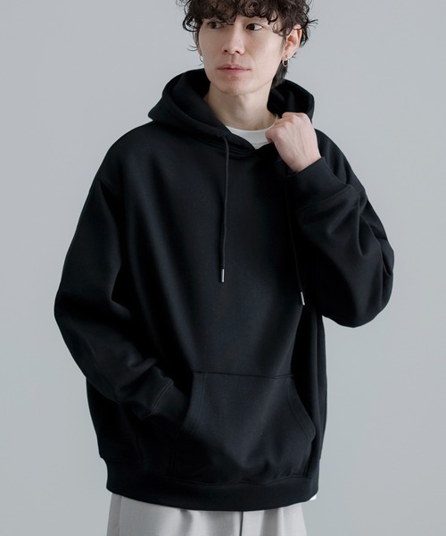 SIDEWAY STANCE（サイドウェイスタンス）の「【SIDEWAY STANCE】無地 スウェット パーカー（パーカー・メンズ・ブルー/杢グレー/アッシュ/ブラック/ネイビー/ホワイト・LARGE/X-LARGE/SMALL/MEDIUM）」の2枚目の写真