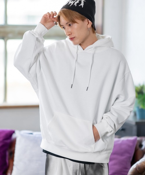 SIDEWAY STANCE（サイドウェイスタンス）の「【SIDEWAY STANCE】無地 スウェット パーカー（パーカー・メンズ・ブルー/杢グレー/アッシュ/ブラック/ネイビー/ホワイト・LARGE/X-LARGE/SMALL/MEDIUM）」の11枚目の写真