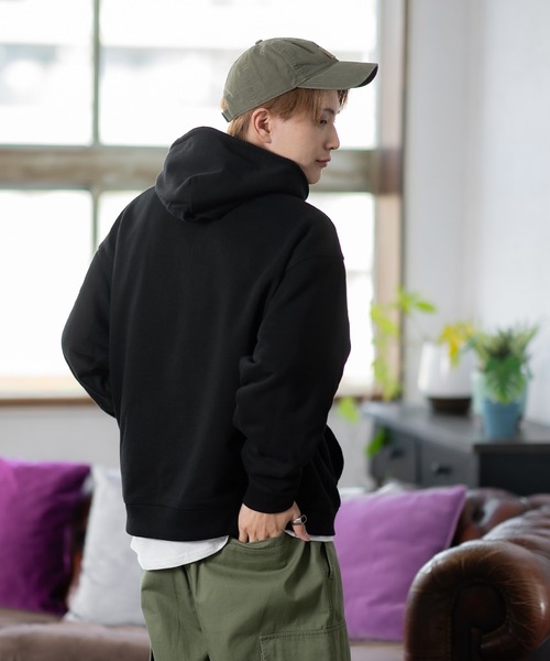 SIDEWAY STANCE（サイドウェイスタンス）の「【SIDEWAY STANCE】無地 スウェット パーカー（パーカー・メンズ・ブルー/杢グレー/アッシュ/ブラック/ネイビー/ホワイト・LARGE/X-LARGE/SMALL/MEDIUM）」の22枚目の写真