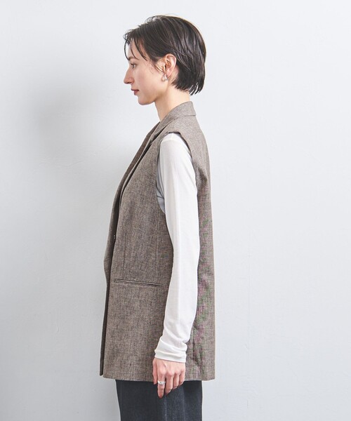 SACRA(サクラ)の「<SACRA>シャンブレー ジレ(ベスト・レディース・モカ・38)」の6枚目の写真
