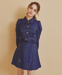 REDYAZEL | 【セットアップ可能】デニムライクタックプリーツミニスカート(スカート)