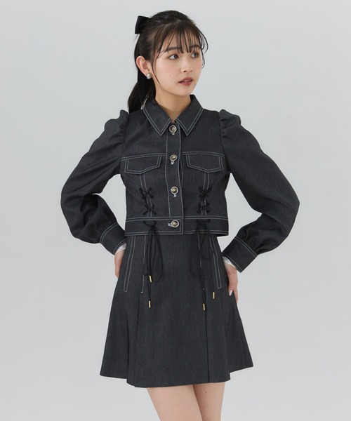 REDYAZEL(レディアゼル)の「【セットアップ可能】デニムライクタックプリーツミニスカート(スカート・レディース・ネイビー/ブラック・SMALL/MEDIUM)」の16枚目の写真