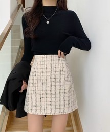 ツイードチェック タイトミニスカート