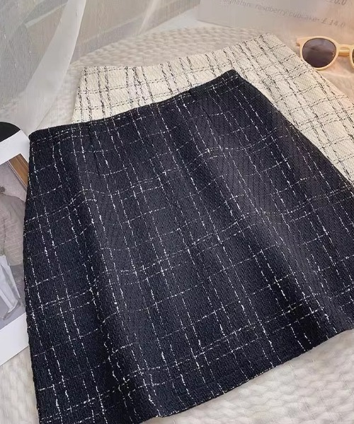Mejoul（メジュール）の「ツイードチェック タイトミニスカート（スカート・レディース・ブラック/アイボリー・S/M）」の7枚目の写真