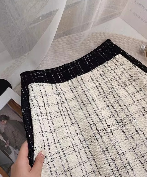 Mejoul（メジュール）の「ツイードチェック タイトミニスカート（スカート・レディース・ブラック/アイボリー・S/M）」の8枚目の写真