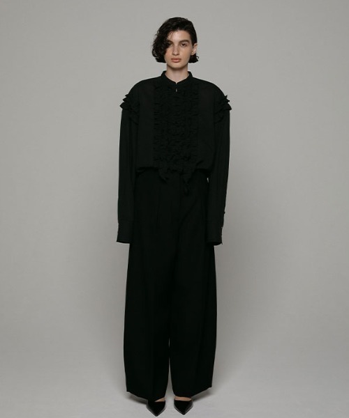 ETRE フリルトップス セール】SANTEスタンドカラーフリルトップス（シャツ/ブラウス）｜ETRE