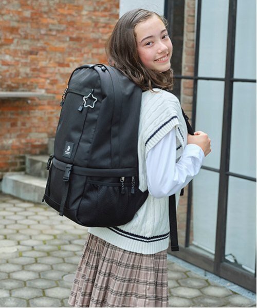 ポンポネット　スコレールのスクールバッグ・リュックサック・リュック　美品　黒 32L 2層式スクールリュック（バックパック/リュック）｜pom
