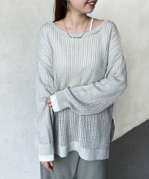 Chez toi(シェトワ)の「【ITAMI企画】アシメネックリブロンT(Tシャツ/カットソー・レディース・モカ/オフホワイト・FREE)」の9枚目の写真